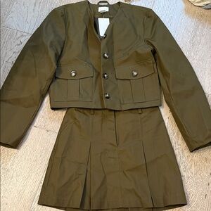 Olive Green Two-Piece Suit Set h and m new with tags